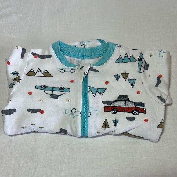 Tuffy - White Baby Onesie Sleeper with Car Print - Picture 1 of 4